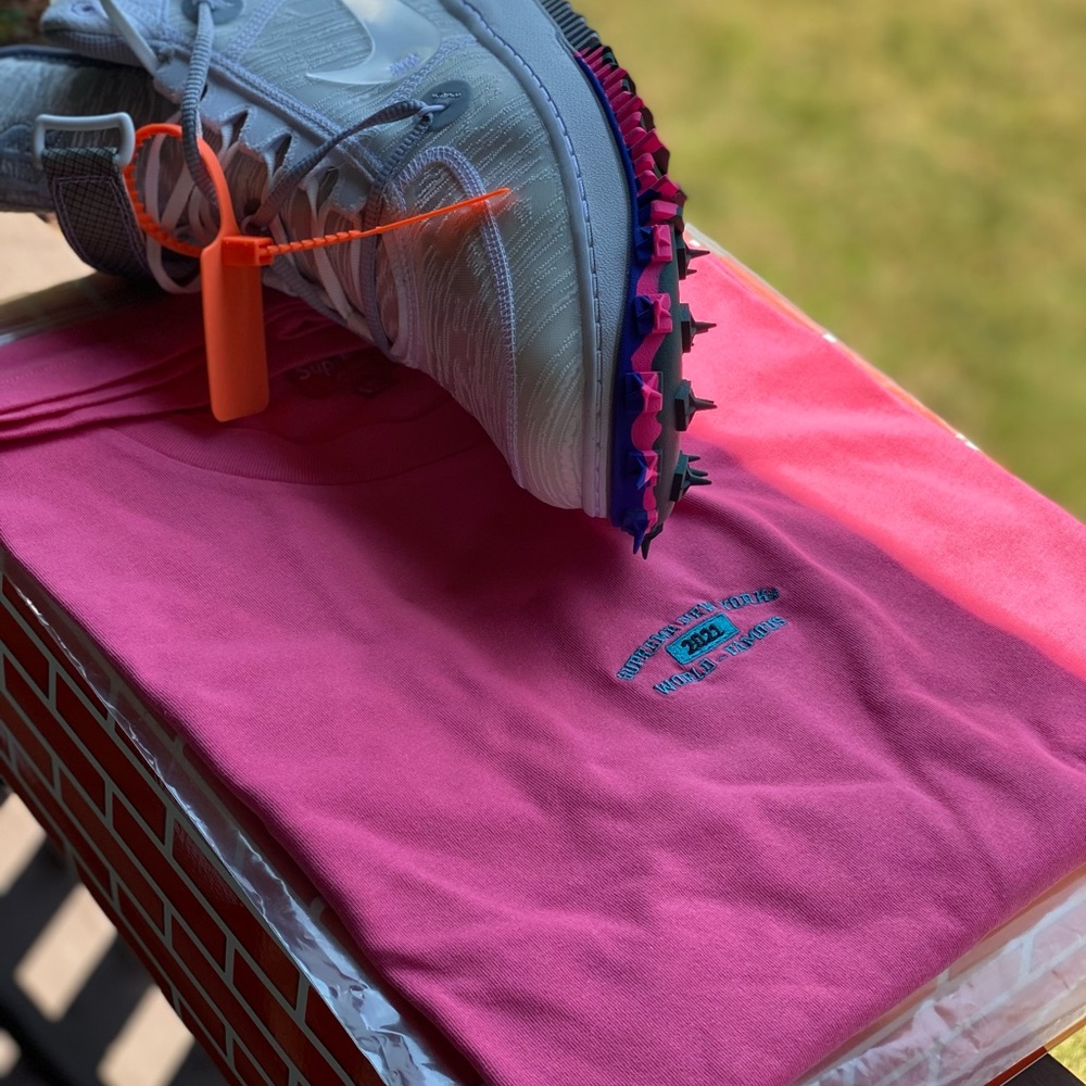 Supreme World Famous SS embroidered Bright Pink XL - Picture 15 of 16